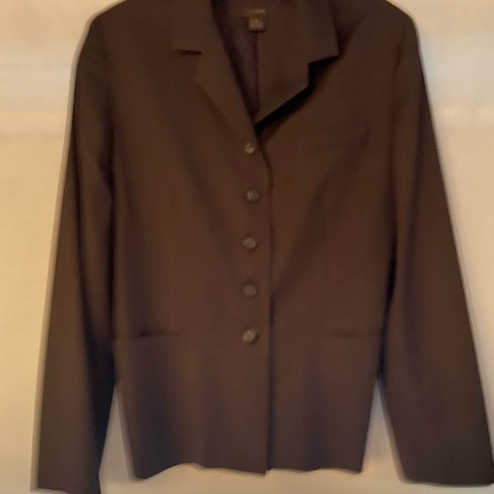 J Crew Chocolate Brown Light Wool Blazer